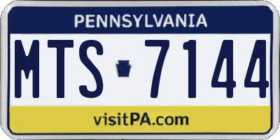 PA license plate MTS7144