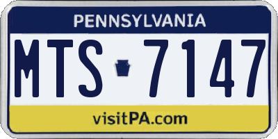 PA license plate MTS7147