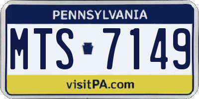 PA license plate MTS7149