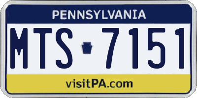 PA license plate MTS7151