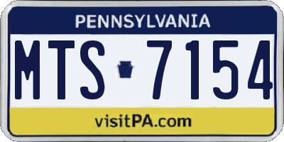 PA license plate MTS7154