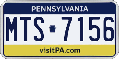 PA license plate MTS7156