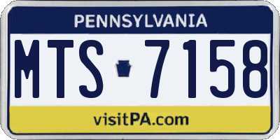 PA license plate MTS7158