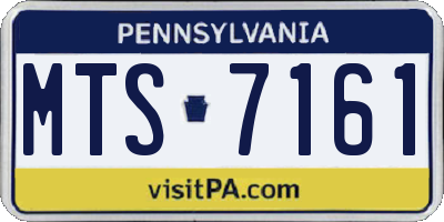 PA license plate MTS7161
