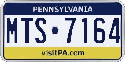 PA license plate MTS7164