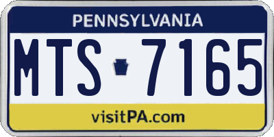 PA license plate MTS7165