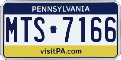 PA license plate MTS7166