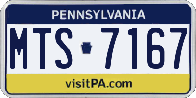 PA license plate MTS7167