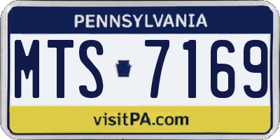 PA license plate MTS7169
