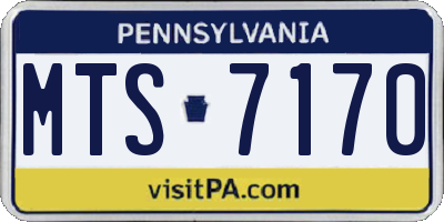 PA license plate MTS7170