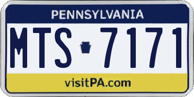 PA license plate MTS7171