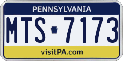 PA license plate MTS7173