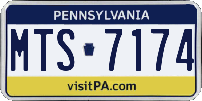 PA license plate MTS7174