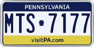 PA license plate MTS7177