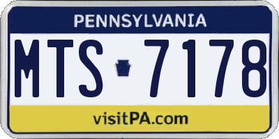 PA license plate MTS7178
