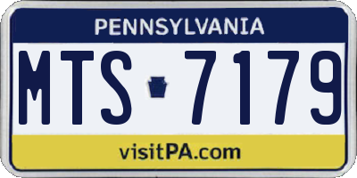 PA license plate MTS7179