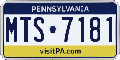 PA license plate MTS7181