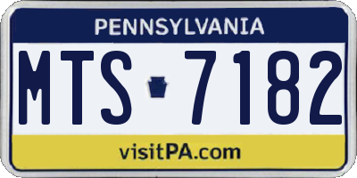 PA license plate MTS7182