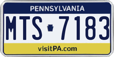PA license plate MTS7183