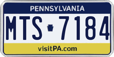 PA license plate MTS7184