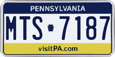 PA license plate MTS7187
