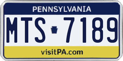 PA license plate MTS7189