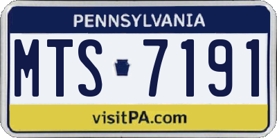 PA license plate MTS7191