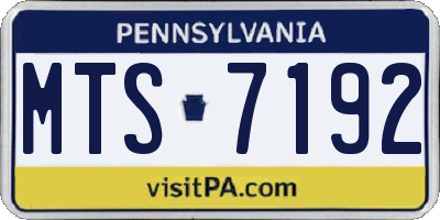 PA license plate MTS7192