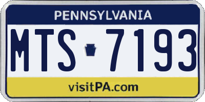 PA license plate MTS7193