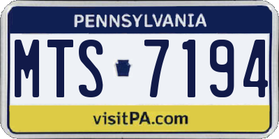 PA license plate MTS7194