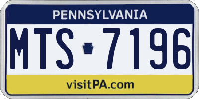 PA license plate MTS7196
