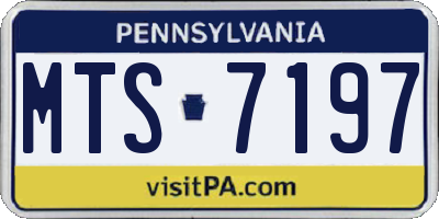 PA license plate MTS7197