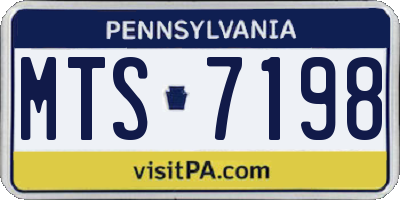 PA license plate MTS7198
