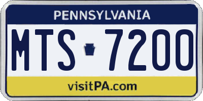 PA license plate MTS7200