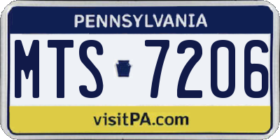 PA license plate MTS7206
