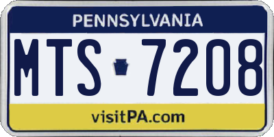 PA license plate MTS7208