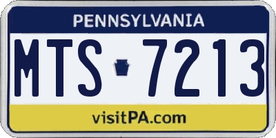 PA license plate MTS7213