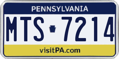 PA license plate MTS7214