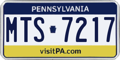 PA license plate MTS7217