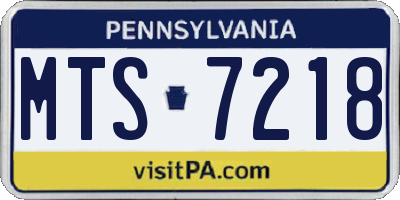 PA license plate MTS7218