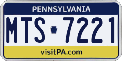 PA license plate MTS7221