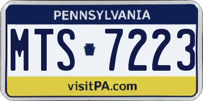 PA license plate MTS7223