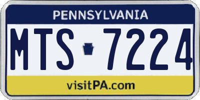 PA license plate MTS7224