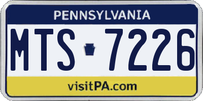 PA license plate MTS7226