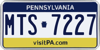 PA license plate MTS7227