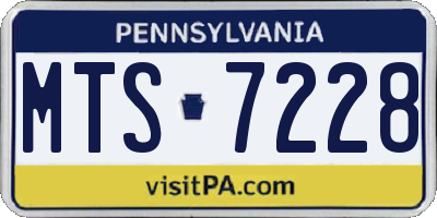 PA license plate MTS7228