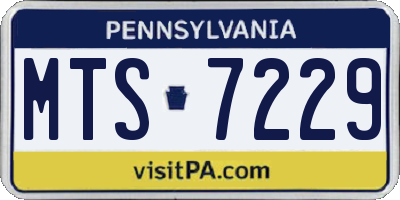 PA license plate MTS7229