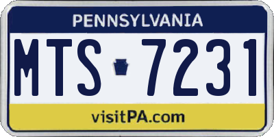 PA license plate MTS7231