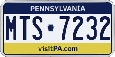 PA license plate MTS7232