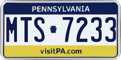 PA license plate MTS7233